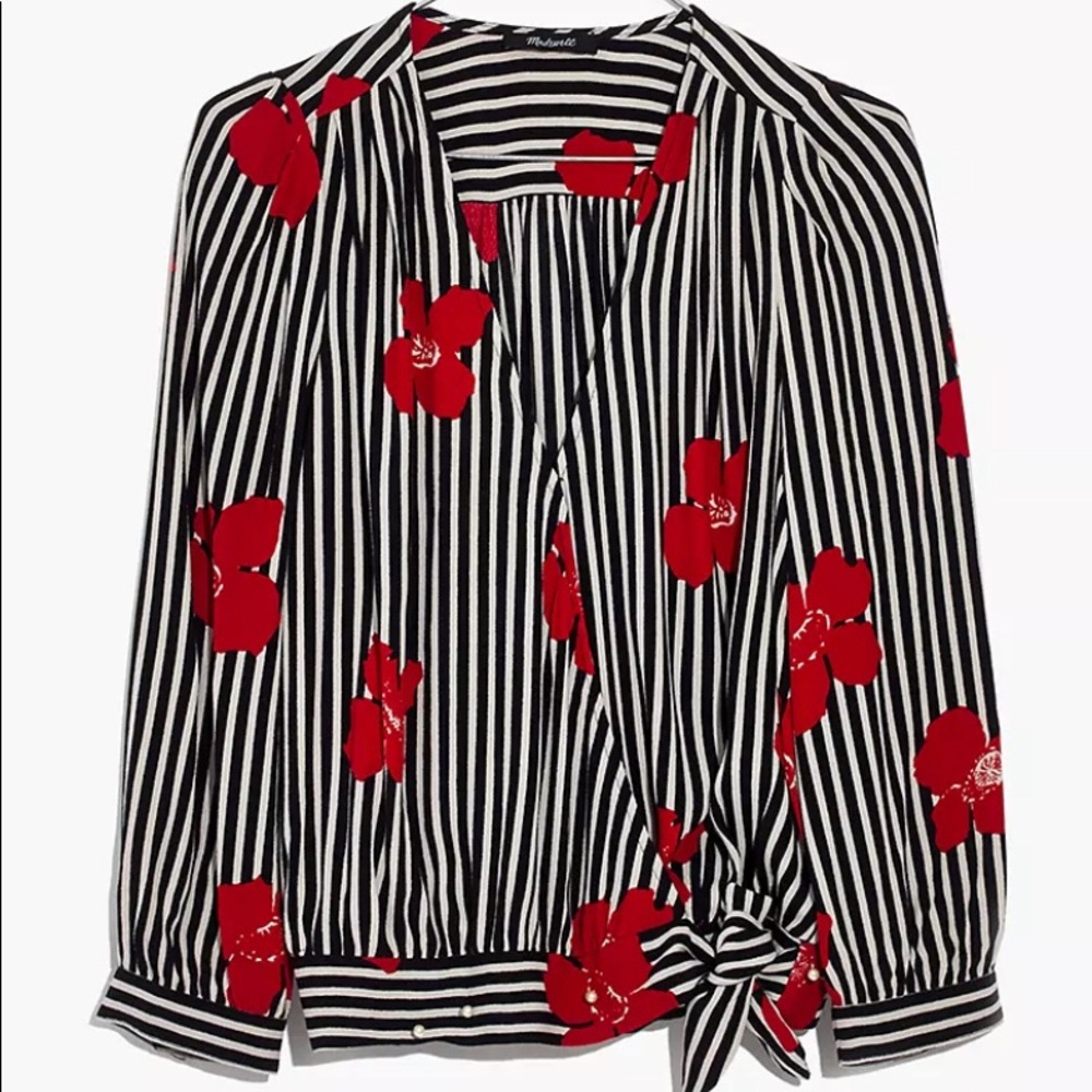 NWT Madewell Wrap Top in Candied Orchids